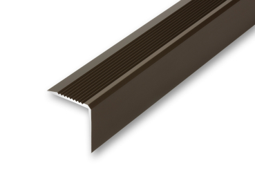 Treppenkantenprofil bronze gelocht grob gerieft 53 x 53 x 1000 mm