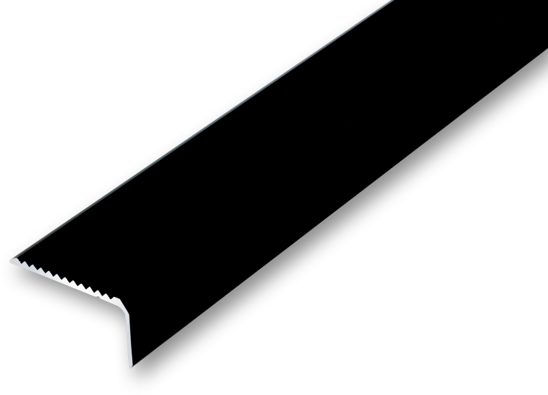 Treppenkantenprofil schwarz gelocht grob gerieft 44 x 23 x 900 mm