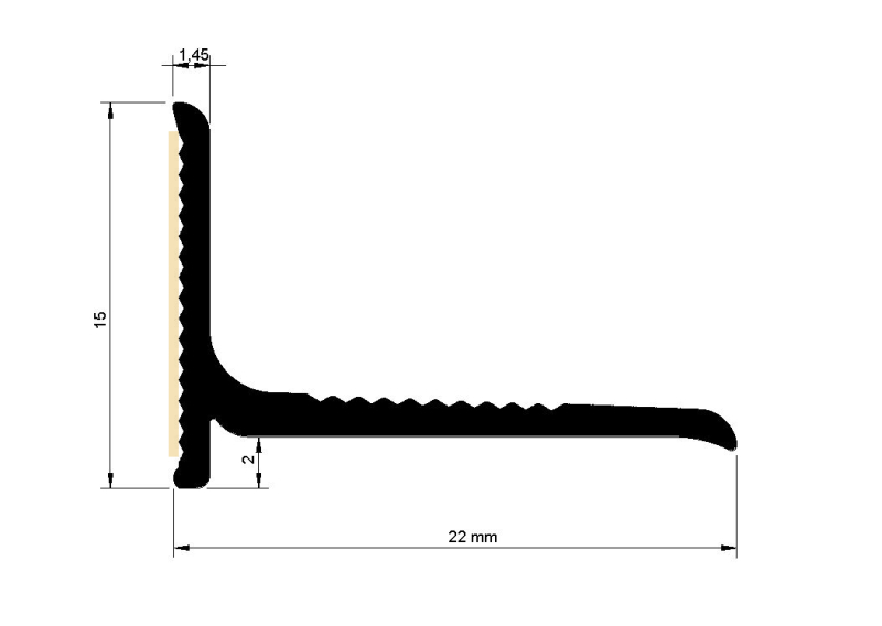 Wandabschlussprofil 22 x 15 x 2500 mm bronze selbstklebend
